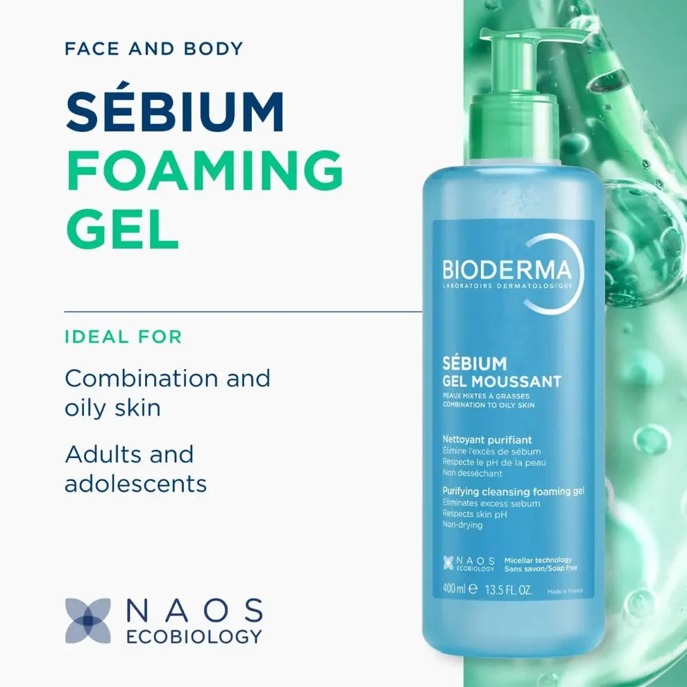 Bioderma Sebium Gel Moussant Purifying Foaming Gel - 400ml