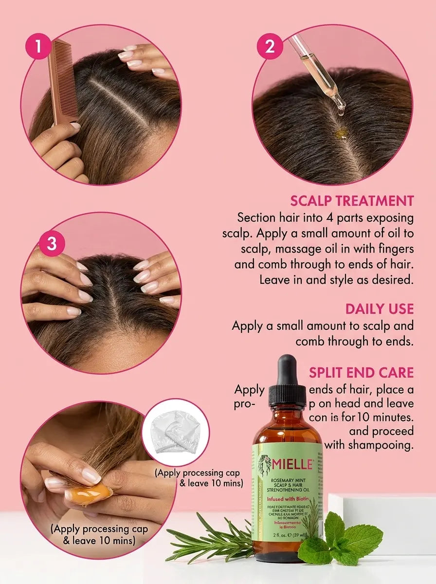 Mielle Rosemary Mint Scalp & Hair Strengthening Oil 59ml | Hair & Scalp Oil