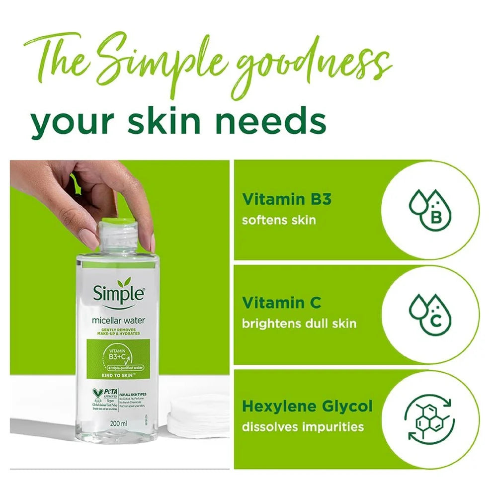 Simple Kind To Skin Micellar Cleansing Water 200ml
