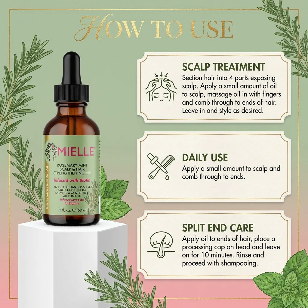 Mielle Rosemary Mint Scalp & Hair Strengthening Oil 59ml | Hair & Scalp Oil